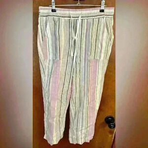 land' n sea linen blend women’s capri pants size small